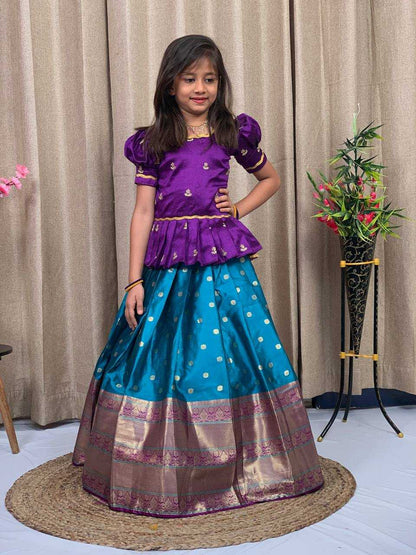 Silk Rpvr Flair  Kids Lehengas