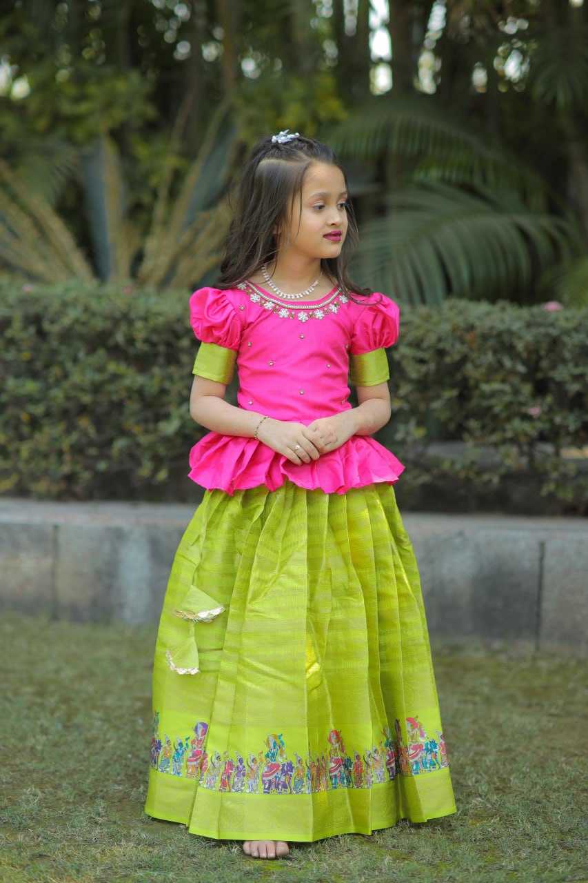 Silk Rpvr Height  Kids Lehengas