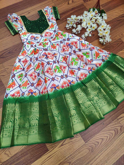 Silk Rpvr Jawelry Kids Wear  Kids Gowns E