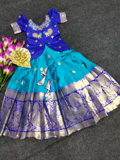 Silk Rpvr Size Kids Wear  Kids Lehenga