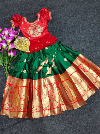 Silk Rpvr Size Kids Wear  Kids Lehenga