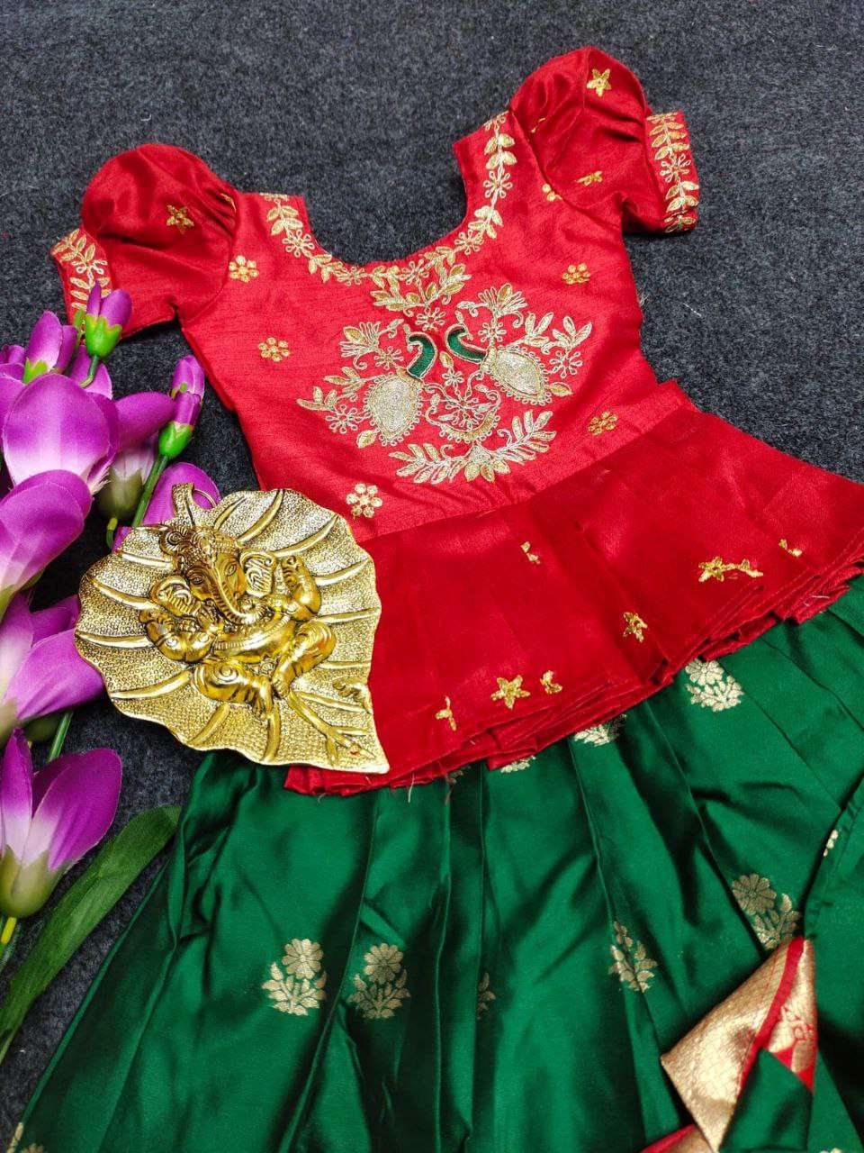 Silk Rpvr Size Kids Wear  Kids Lehenga