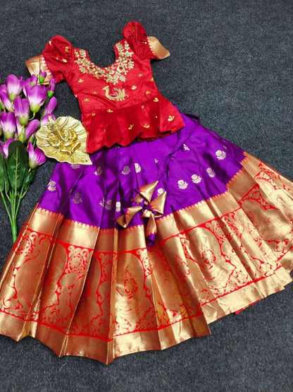 Silk Rpvr Size Kids Wear  Kids Lehenga