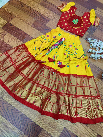 Silk Rpvr Stiched  Kids Lehengas