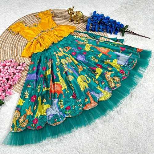 Soft Chinon Kesh109 Rrkt79 Kids Wear  Kids Lehengas