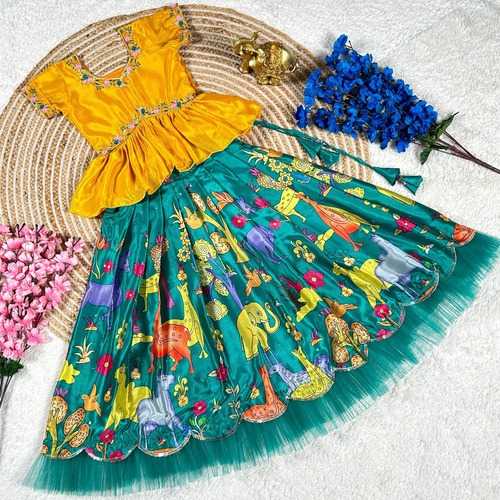 Soft Chinon Kesh109 Rrkt79 Kids Wear  Kids Lehengas