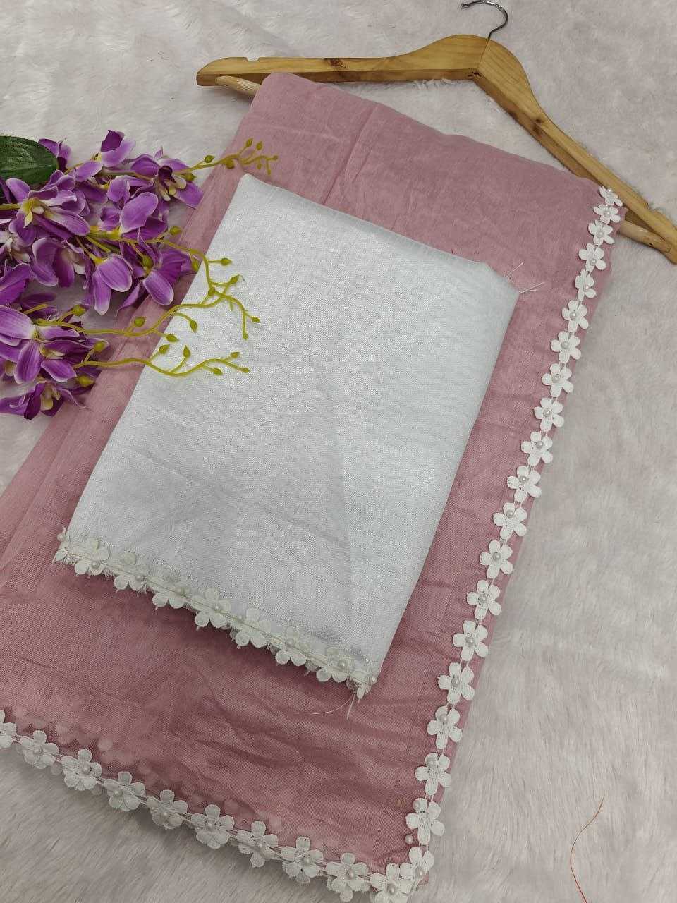 Soft Cotton Kesh189 Cotton -1 Sarees  Fancy Cotton Linen Work Lace Border Sarees