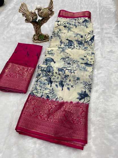 Soft Cotton Rdm 750 Sarees  Printed Ladies Cotton Linen Sarees