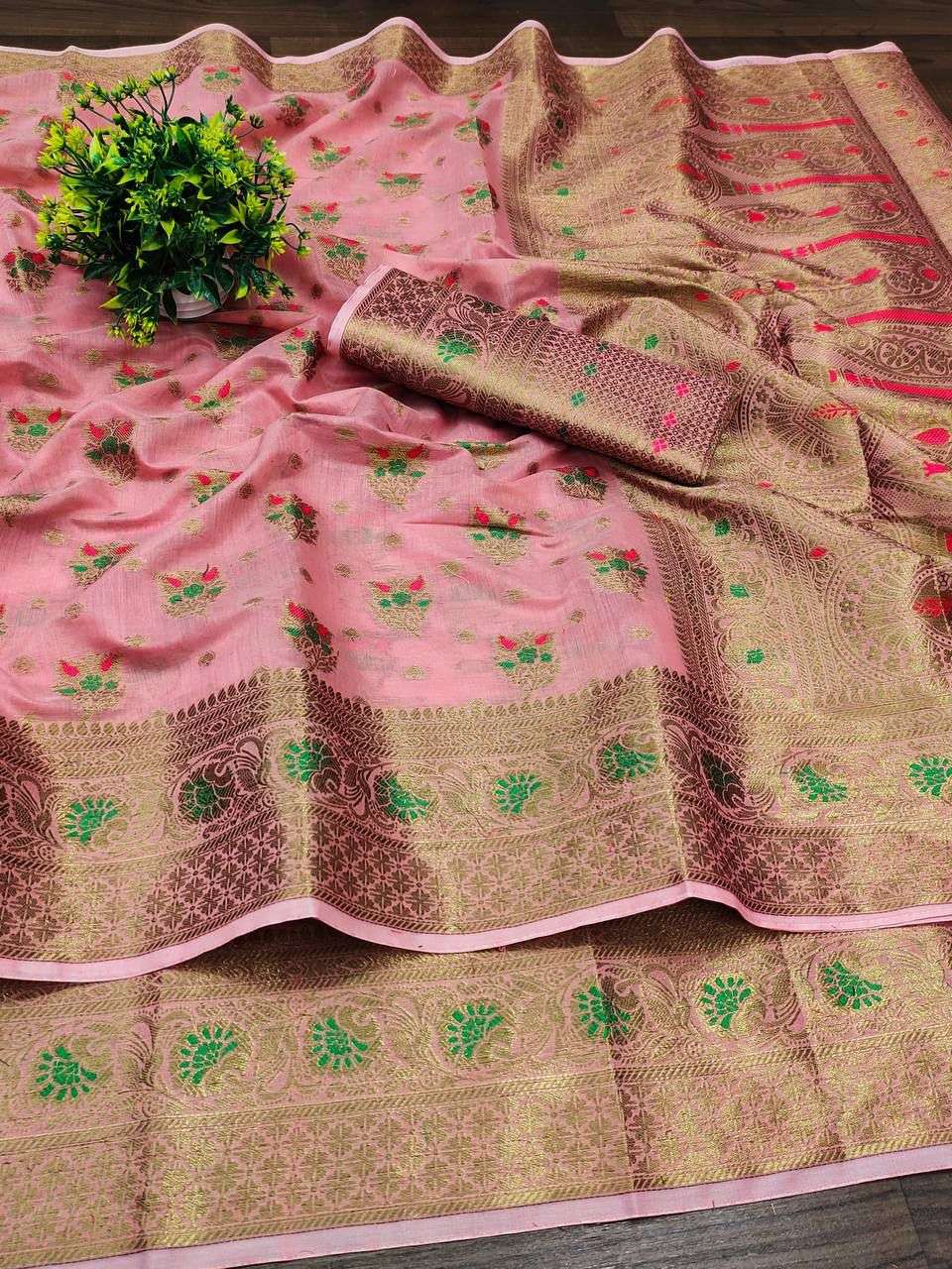 Soft Cotton Rin150 Rmnx03 Sarees  Cotton Linen Work Zari Border Sarees