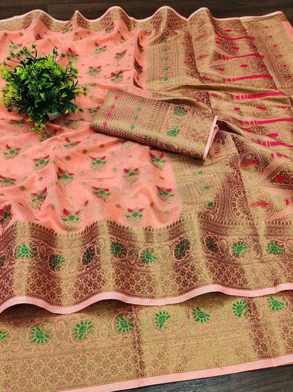 Soft Cotton Rin150 Rmnx03 Sarees  Cotton Linen Work Zari Border Sarees