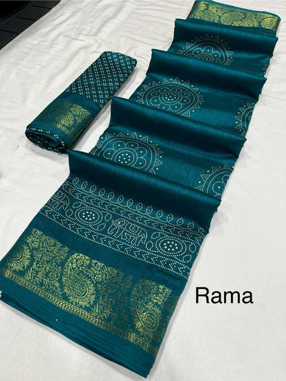 Soft Cotton Silk Rwc Lehriya  Sarees