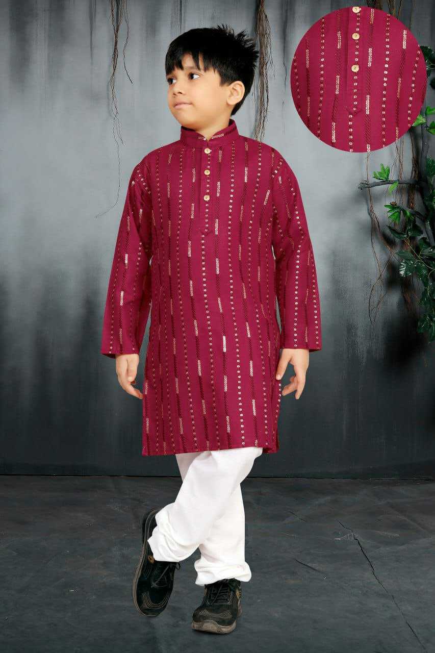 Soft Cotton Wtx Embrodery  Boys Kurta Pyjama