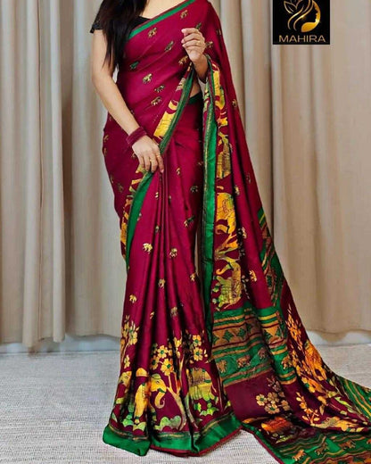 Soft Cursh Jht Patola Pallu Sarees  Soft Silk Pochampally Patola Sarees