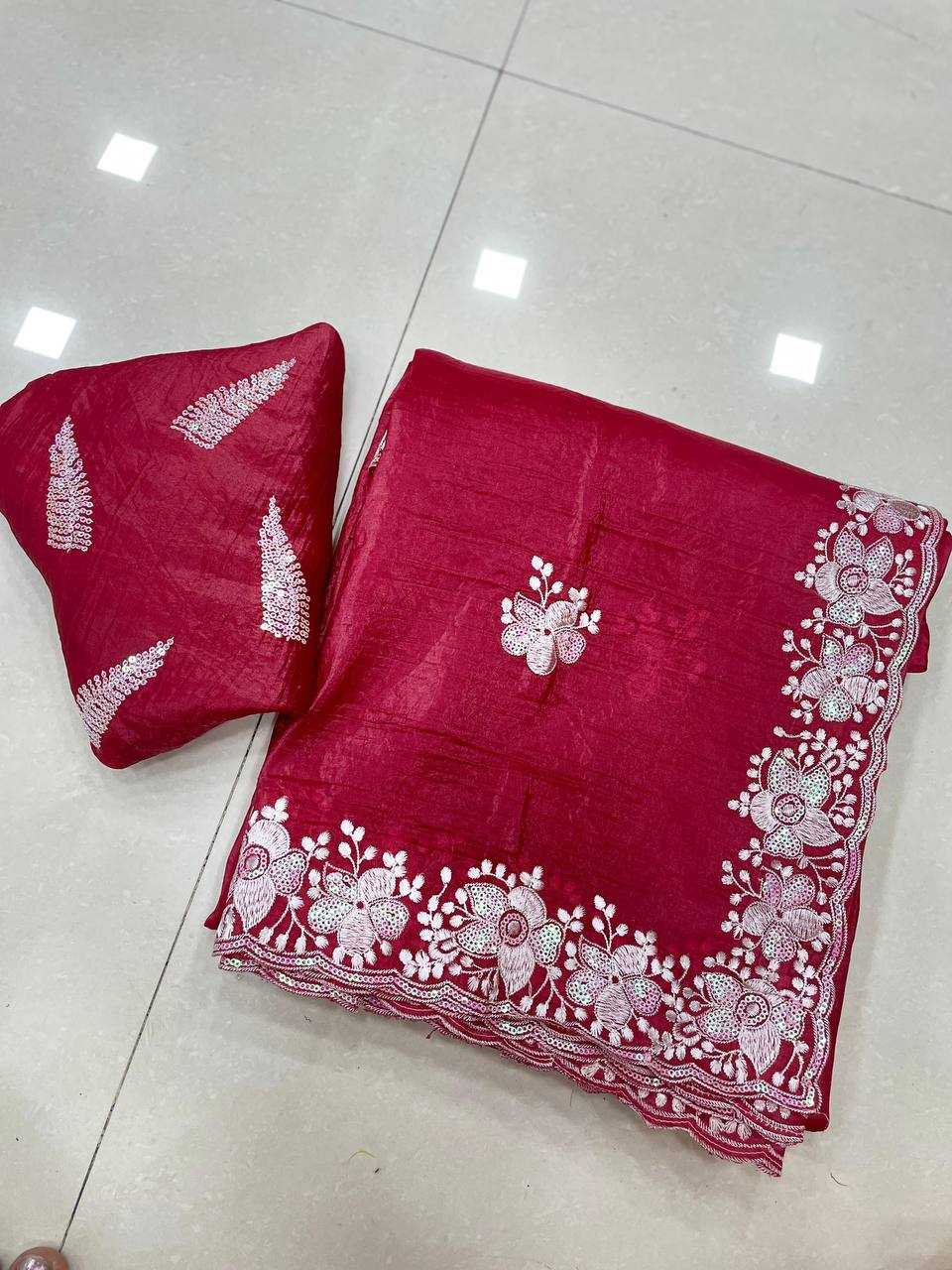 Soft Cursh Rie 04 Sarees  Fancy Sequence Embroidered Sarees