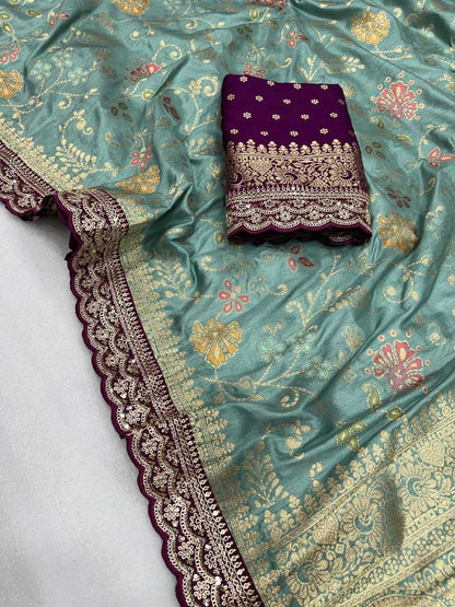 Soft Dola Kesh107 Rnnc63 Sarees  Dola Silk Pure Zari Silk Embroidered Silk Sarees