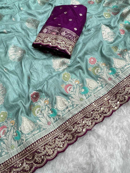 Soft Dola Kesh107 Rnnc64 Silk Sarees  Dola Silk Pure Zari Silk Embroidered Silk Sarees