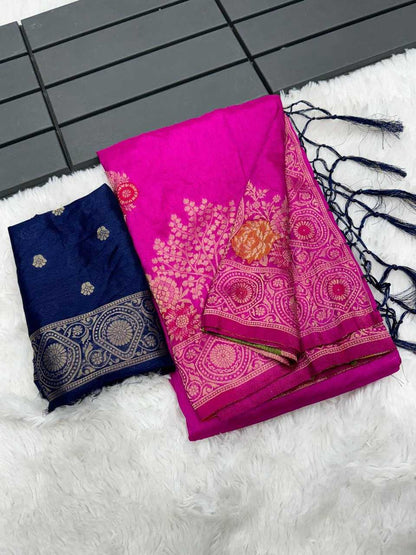 Soft Dola Kesh162 Vrt70 Silk Sarees  Dola Silk Soft Silk Traditional Silk Pure Zari Silk Festival Silk Pink Silk Sarees