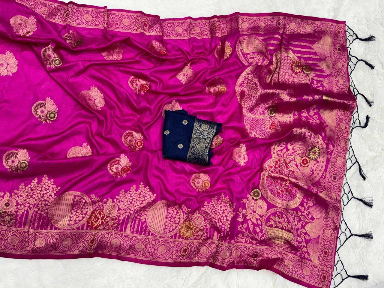 Soft Dola Kesh162 Vrt70 Silk Sarees  Dola Silk Soft Silk Traditional Silk Pure Zari Silk Festival Silk Pink Silk Sarees