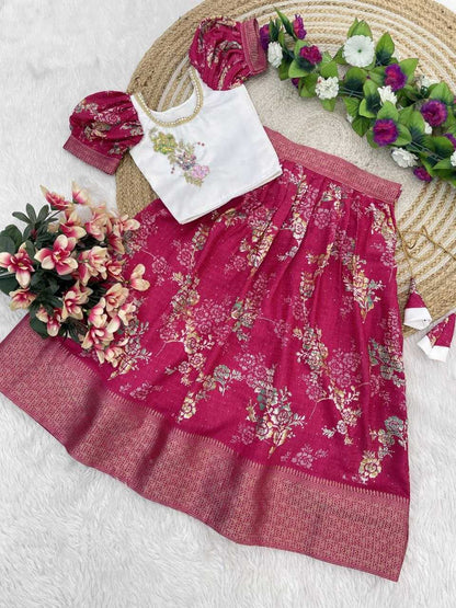 Soft Dola Kesh189 Vet13 Kids Wear  Kids Lehengas Kids Ethnic Wear Kids Traditional Outfits Kids Lehenga Choli Kids Festive Wear