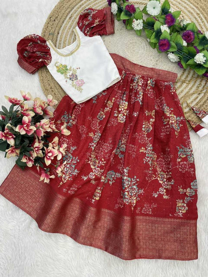 Soft Dola Kesh189 Vet13 Kids Wear  Kids Lehengas Kids Ethnic Wear Kids Traditional Outfits Kids Lehenga Choli Kids Festive Wear