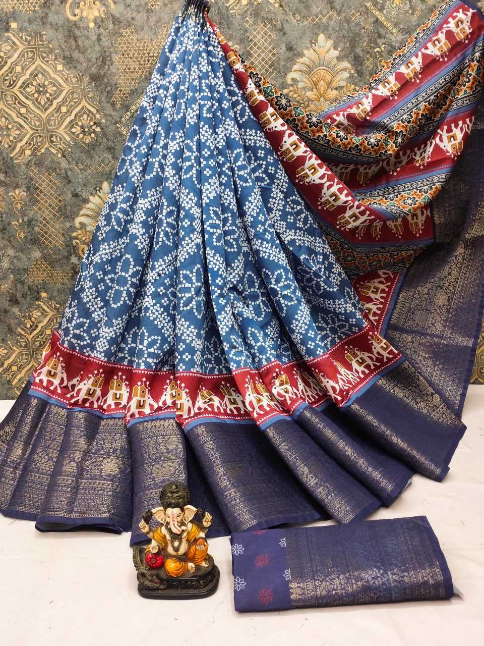 Soft Dola Rin183 Vad01 Sarees  Printed Ladies Weightless Ikkat Sarees