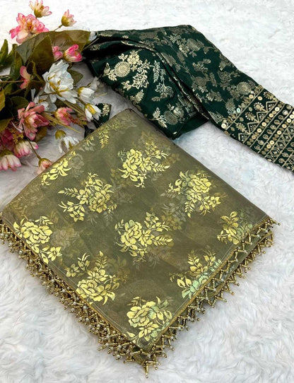 Soft Gold Crush Kesh162 Vrt23 Sarees  Fancy Work Embroidered Zari Sarees With Blouse