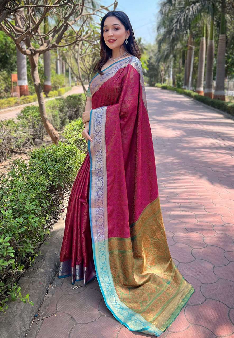 Soft Kashmiri Silk Rew Kashmiri 2 Sarees  Kashmiri Zari Border Sarees