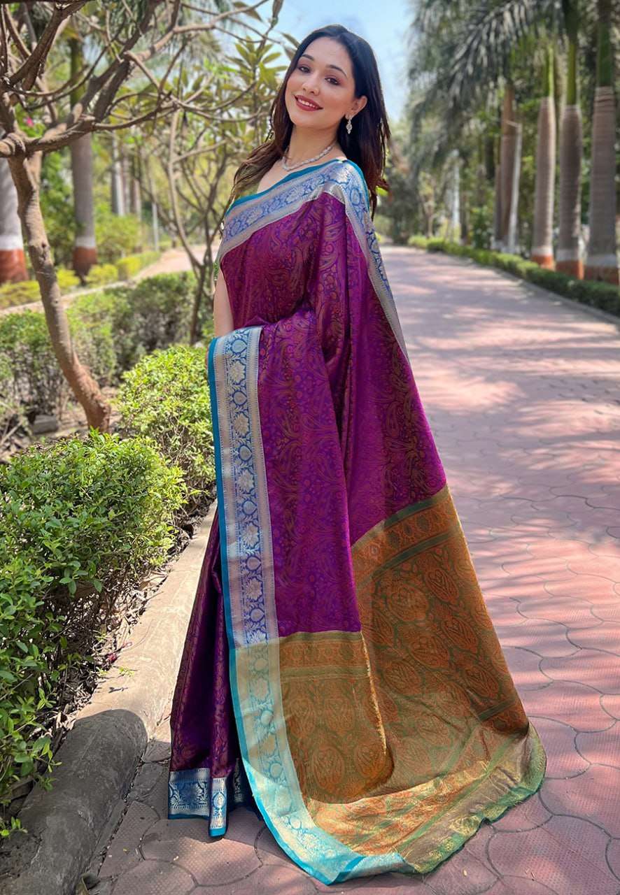 Soft Kashmiri Silk Rew Kashmiri 2 Sarees  Kashmiri Zari Border Sarees