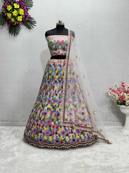 Soft Net Kesh138 1012 Lehengas  Fancy Embroidered Net Fancy Lehengas