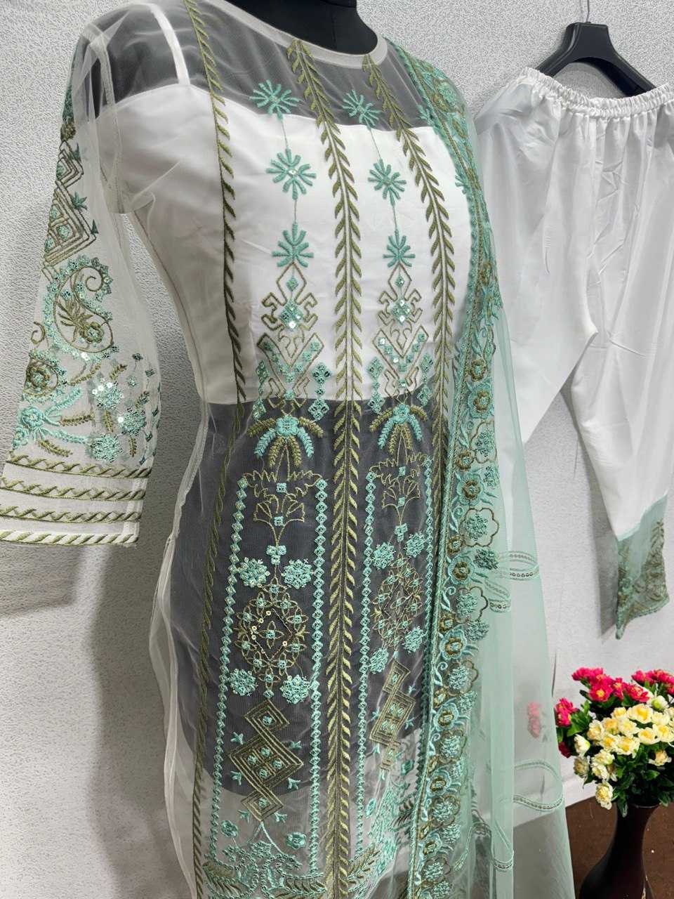 Soft Net Kesh140 155 Suits & Dresses  Embroidered Ladies Party Wear Net Suits