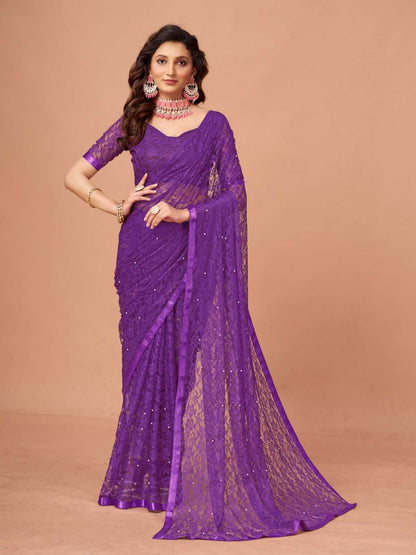 Soft Net Rdm 16 Sarees  Party Wear Fancy Net Sarees E