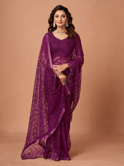 Soft Net Rdm 16 Sarees  Party Wear Fancy Net Sarees E