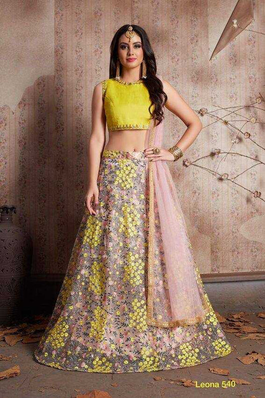 Soft Net Rin131 540 Lehengas  Net Fancy Embroidered Lehengas