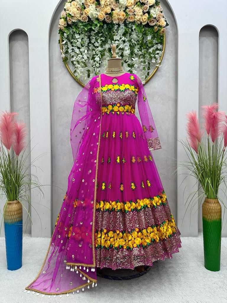 Soft Net Rin133 1386 Gowns  Fancy Anarkali Long Net Gowns