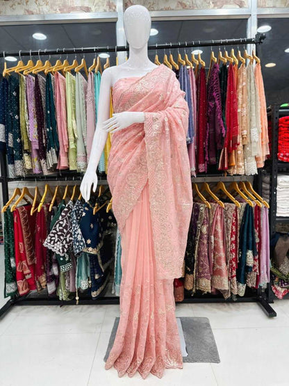 Soft Net Rsrm 7678 Sarees  Fancy Net Embroidered Sarees