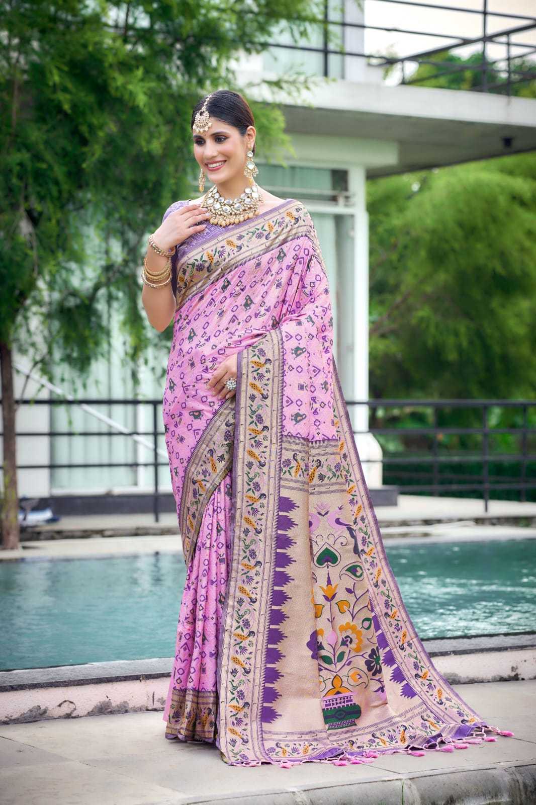 Soft Silk Kesh165 Rbn12 Silk Sarees  Paithani Soft Silk Traditional Silk Patola Pure Zari Silk Sarees