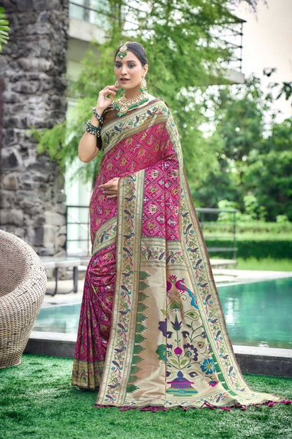 Soft Silk Kesh165 Rbn12 Silk Sarees  Paithani Soft Silk Traditional Silk Patola Pure Zari Silk Sarees