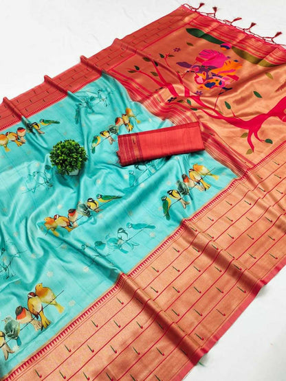 Soft Silk Kesh203 Mtw21 Silk Sarees  Paithani Soft Silk Printed Silk Pure Silk Sarees