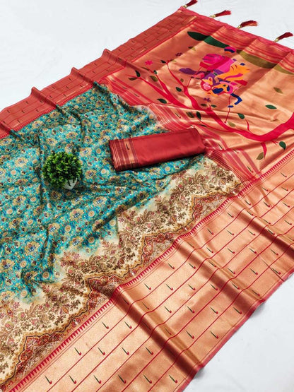 Soft Silk Kesh203 Mtw21 Silk Sarees  Paithani Soft Silk Printed Silk Pure Silk Sarees