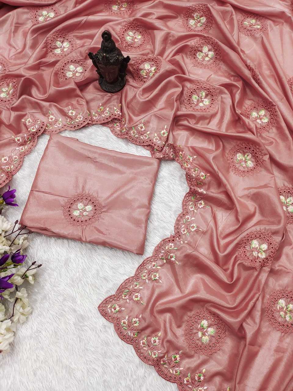 Soft Silk Rgk 30 Sarees  Fancy Embroidered Cutwork Sarees