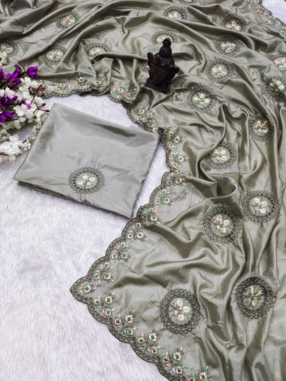 Soft Silk Rgk 30 Sarees  Fancy Embroidered Cutwork Sarees