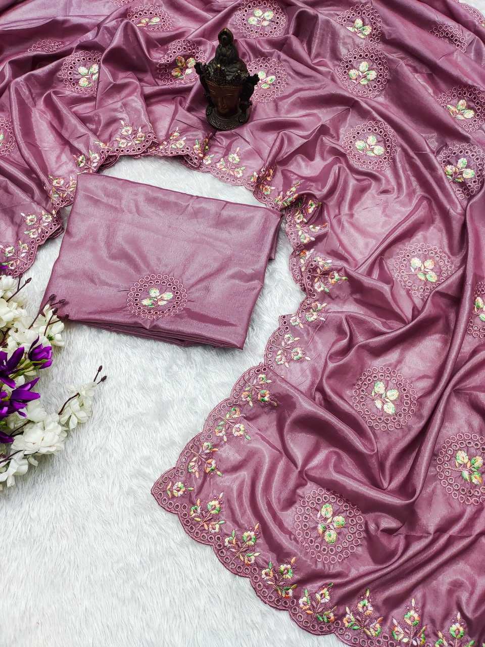 Soft Silk Rgk 30 Sarees  Fancy Embroidered Cutwork Sarees