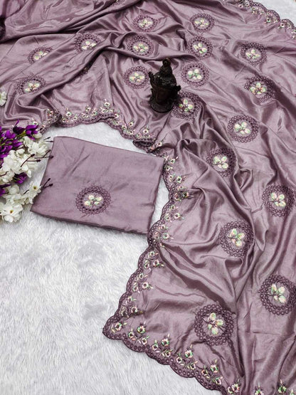 Soft Silk Rgk 30 Sarees  Fancy Embroidered Cutwork Sarees