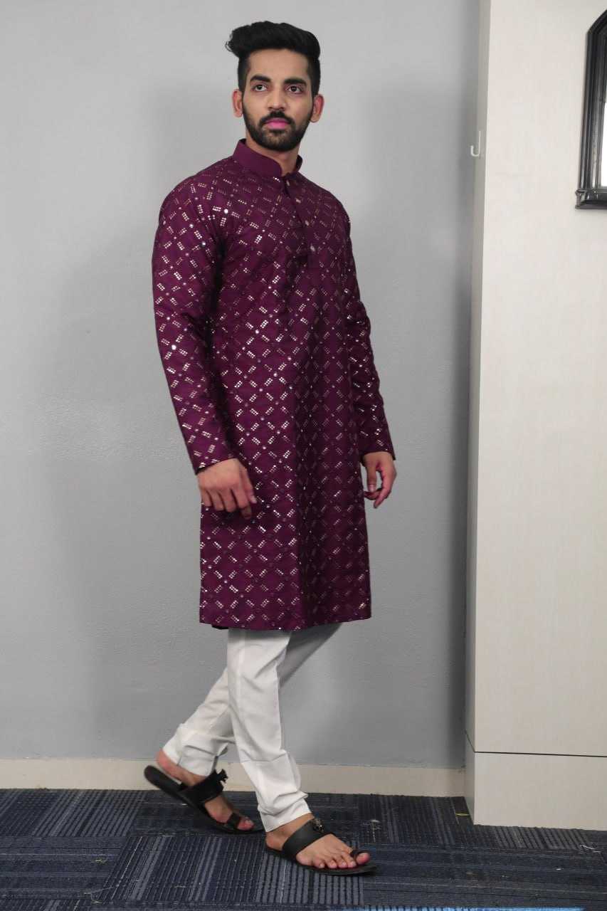 Soft Silk Rin111 Golden Mirror Mens Wear  Mens Kurta Pyjama Embroidered Kurta Pyjama