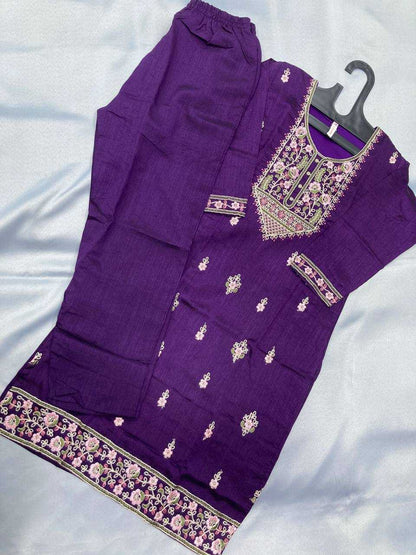 Soft Silk Rin188 Redbull Suits & Dresses  Ladies Silk Embroidered Long Kurtis Silk Suits