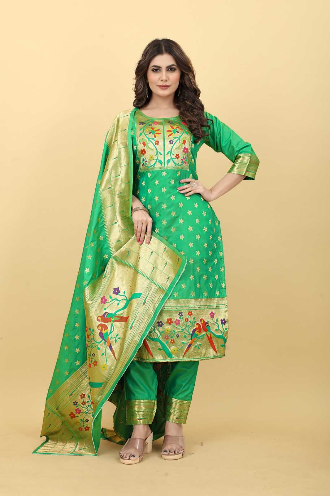 Soft Silk Rlh Apurva Paithani Suis & Dresses  Unstitched Suits