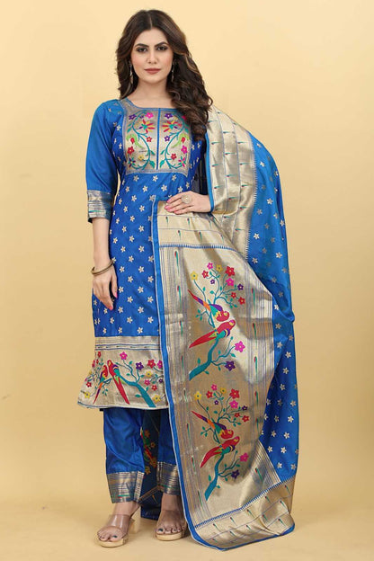 Soft Silk Rlh Apurva Paithani Suis & Dresses  Unstitched Suits