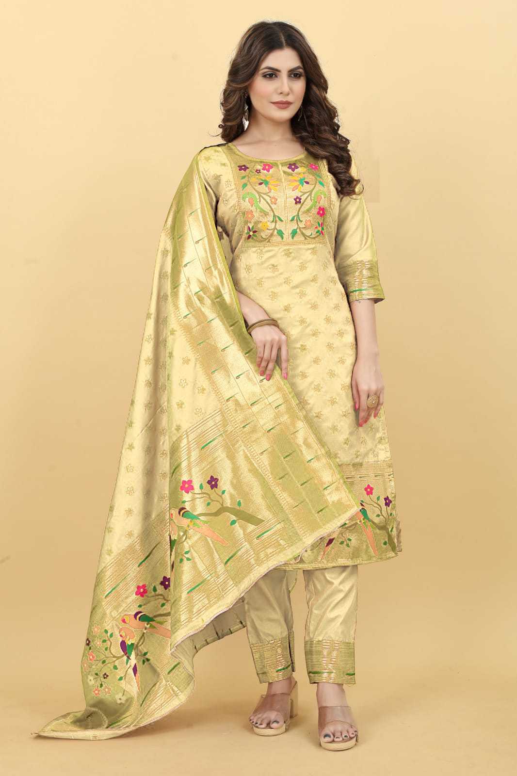 Soft Silk Rlh Apurva Paithani Suis & Dresses  Unstitched Suits