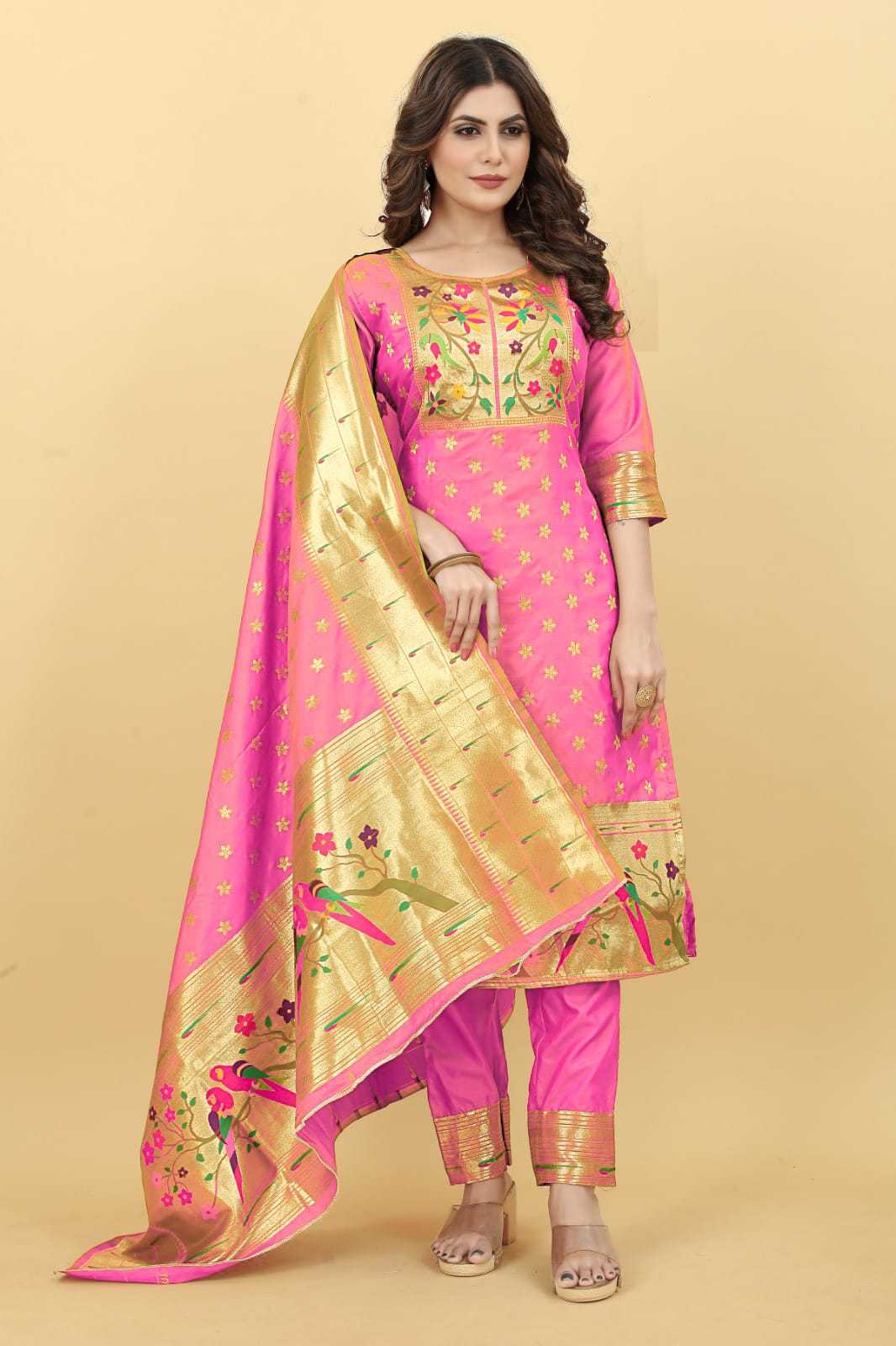 Soft Silk Rlh Apurva Paithani Suis & Dresses  Unstitched Suits