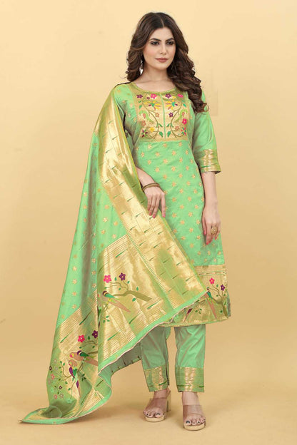 Soft Silk Rlh Apurva Paithani Suis & Dresses  Unstitched Suits